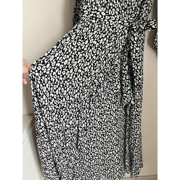 IRO Zanaka Leopard Jersey Maxi Wrap Dress in Black/White Size 36/SMALL - Picture 3 of 7